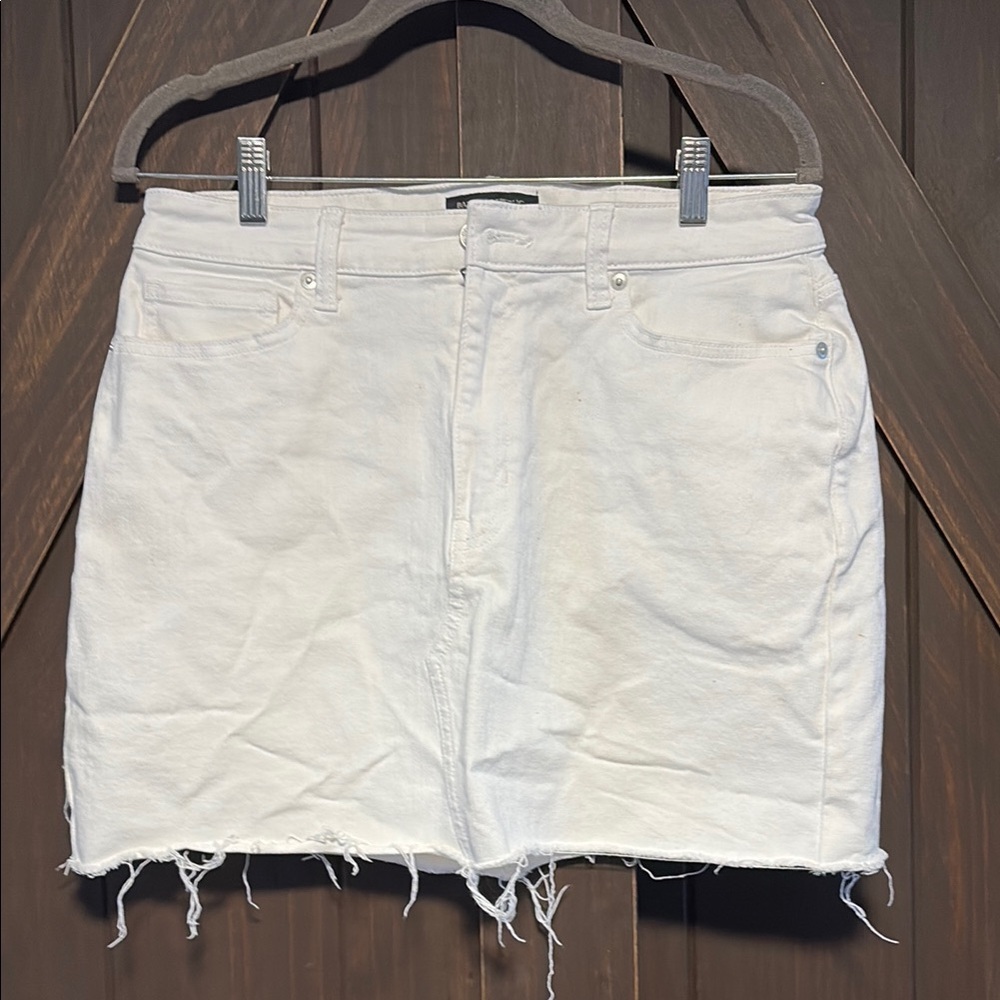 White Denim Mini Skirt
